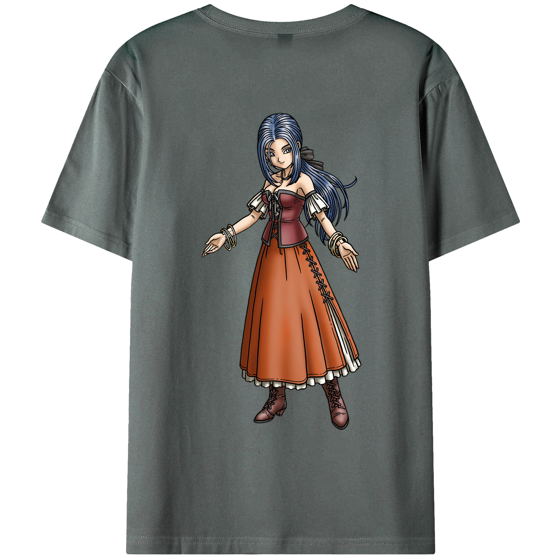 （画像用） ドラゴンクエスト Doragon Kuesuto Dragon Quest 綿100％ メンズ半袖Tシャツ（バックプリント） 通気性